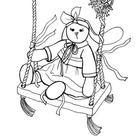 Зайка Лада на качелях