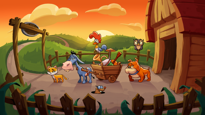 Графика для интерактивной книги Die Bremer Stadtmusikanten   