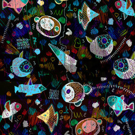 Векторные иллюстрации, бесшовные принты. 