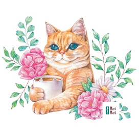 Кот за чашечкой кофе) 