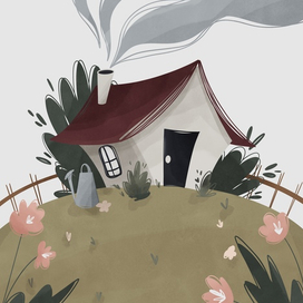 Милый деревенский дом на холме