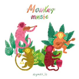 Обезьянки для музыкального магазина