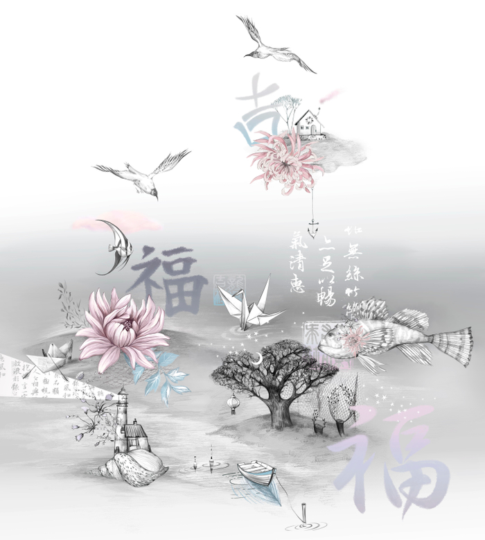 Иллюстрация океан облаков