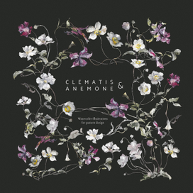 Clematis & anemone | акварельные иллюстрации для паттерна