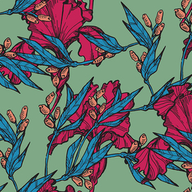 Flower print for textiles