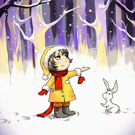 Снег в лесу