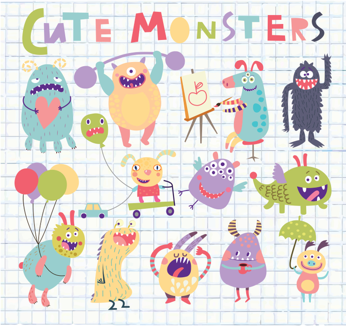 детский набор милых монстров