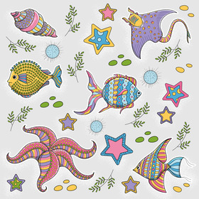 Морские животные.