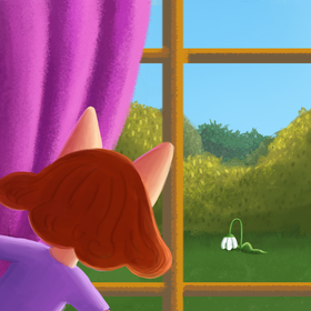 Котик и цветочек