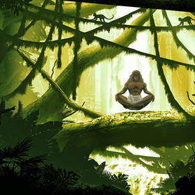 Свирепый отшельник йог, в джунглях Индостана