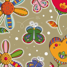 Цветочки и бабочки.