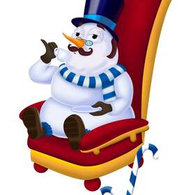 2d иллюстрация - Новогодний снеговик 