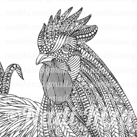 Домашние птицы - медитативная раскраска антистресс 