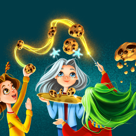 Иллюстрации для упаковки печенья "Волшебницы"