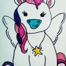 Дети в песочнице и пони няшка