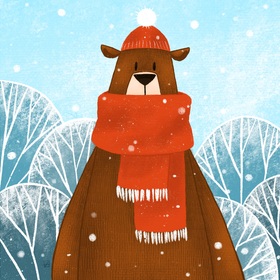 Круглый год с медведиком (страница календаря - Январь)