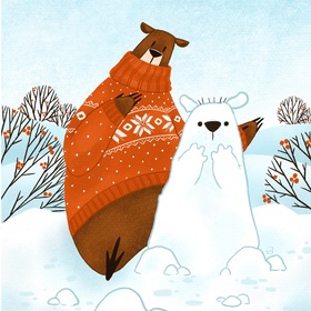 Круглый год с медведиком (страница календаря - Февраль)