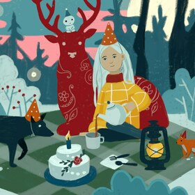 Девочка мечтает, птица летит