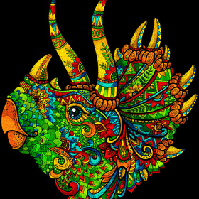 деревянный пазл Трицератопс