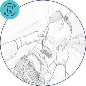 Set of icons and a series of illustrations for the dental cl