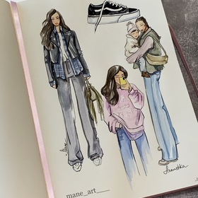 Фешн иллюстрации в скетчбуке