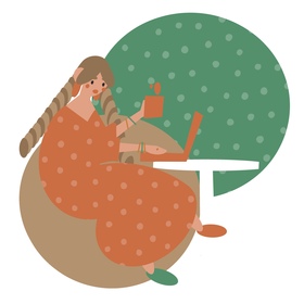 Простой набор флэт Персонажи девушки для текста 