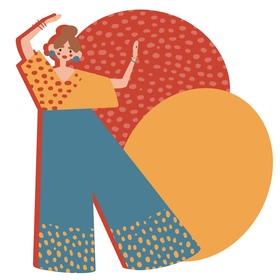 Простая иллюстрация набор Девушки баннеры для текста