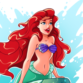 Ариель и Урсула из мультфильма “Русалочка»