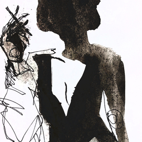 Женщины тушью