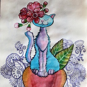 Котики и персики