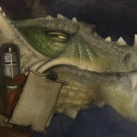 Дракон и рыцарь для книги «Визит из Средневековья»