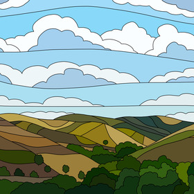 Пейзаж в графическом стиле