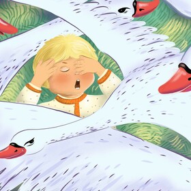 Иллюстрации к сказке "Гуси -Лебеди"