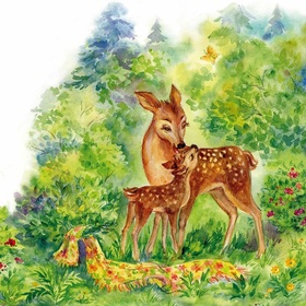 Иллюстрации для сказки "Олененок Вермишелька" Н. Чекмаревой