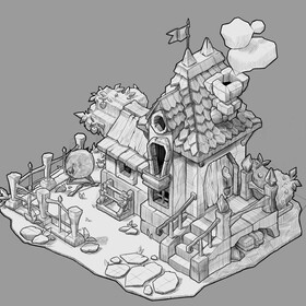 Скетчи домиков