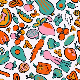 Бесшовный паттерн из овощей