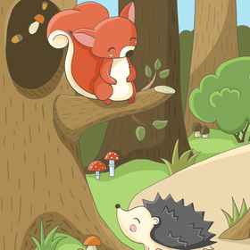 Детские иллюстрации Лесные зверята