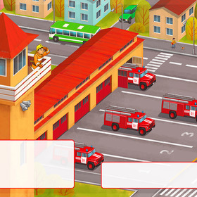 Книжка с наклейками " Пожарные" для "Стрекозы"