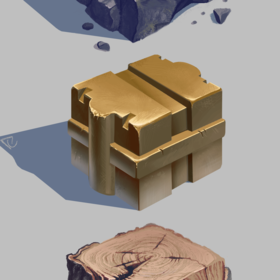 Material cube studies