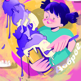 Рекламная иллюстрация для бренда мороженного.