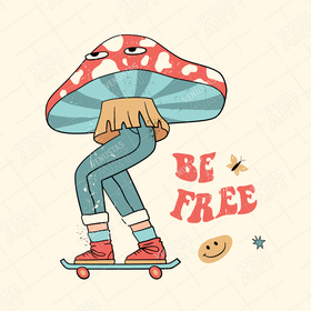 Грибной вайб. Векторная иллюстрация