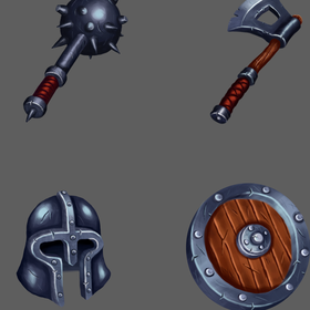 простые иконки оружия и доспехов
