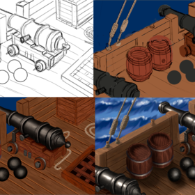 Палуба корабля в разные периоды времени