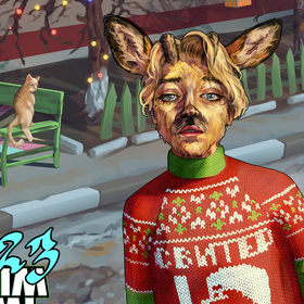 Портрет Грустного Оленя / С Новым Годом 2023 в стиле ГТА5