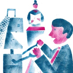 Иллюстрация к статье о любви человека и робота