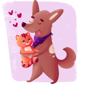 Серия открыток с  рыжим котиком  на День Святого Валентина 