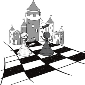 Иллюстрации для книги с правилами и приёмами игры в шахматы.