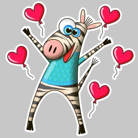 Зебра стикеры