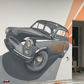 роспись стен в автосалоне