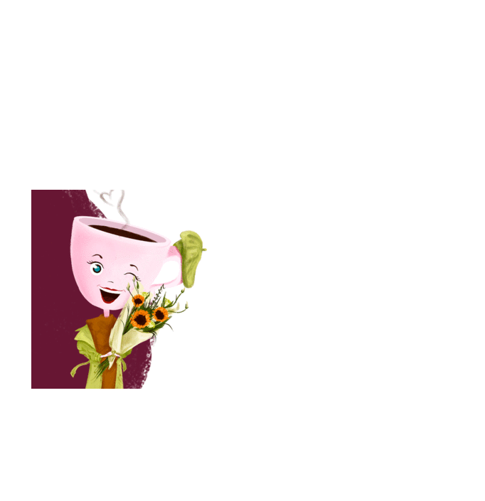 Бренд-персонаж для цветочной кофейни